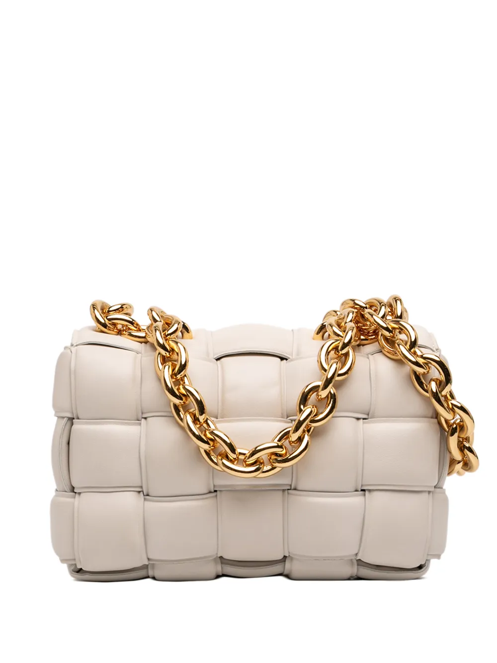 Bottega Veneta Pre-Owned 2012-2026 Nappa Intrecciato Padded Chain Cassette satchel - Bianco