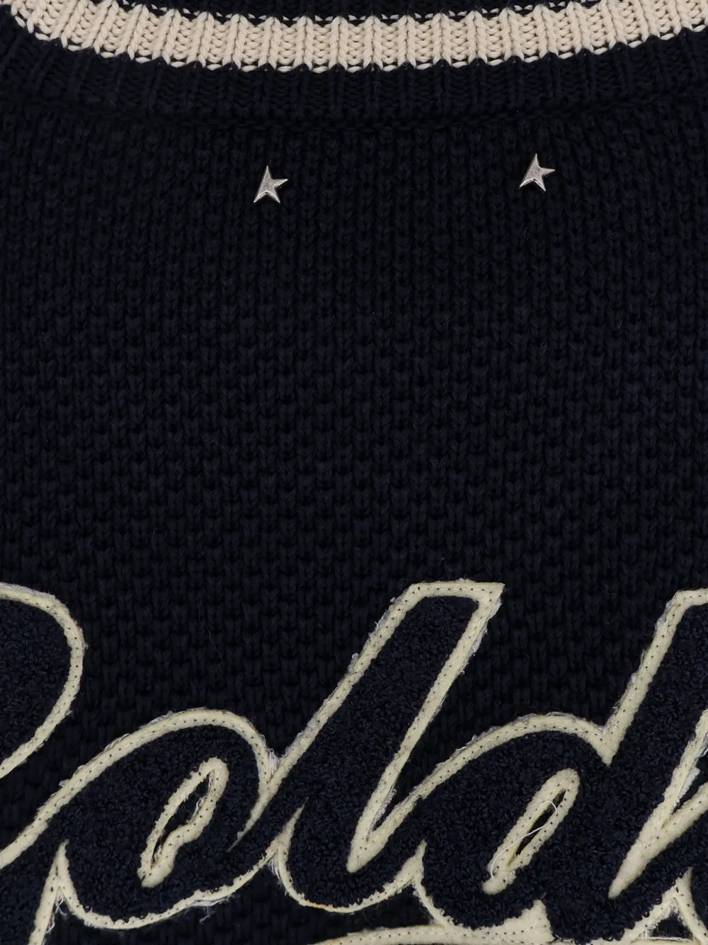 Golden Goose Gestreepte trui met logopatch Blauw