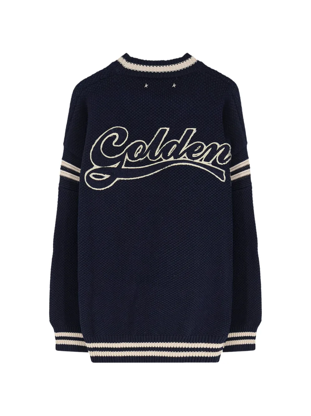 Golden Goose Gestreepte trui met logopatch Blauw