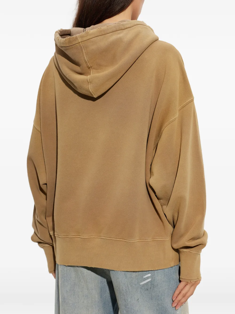 Golden Goose Gerafelde hoodie met logoprint Beige