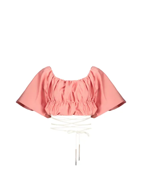 Ellery balloon-sleeve cropped top