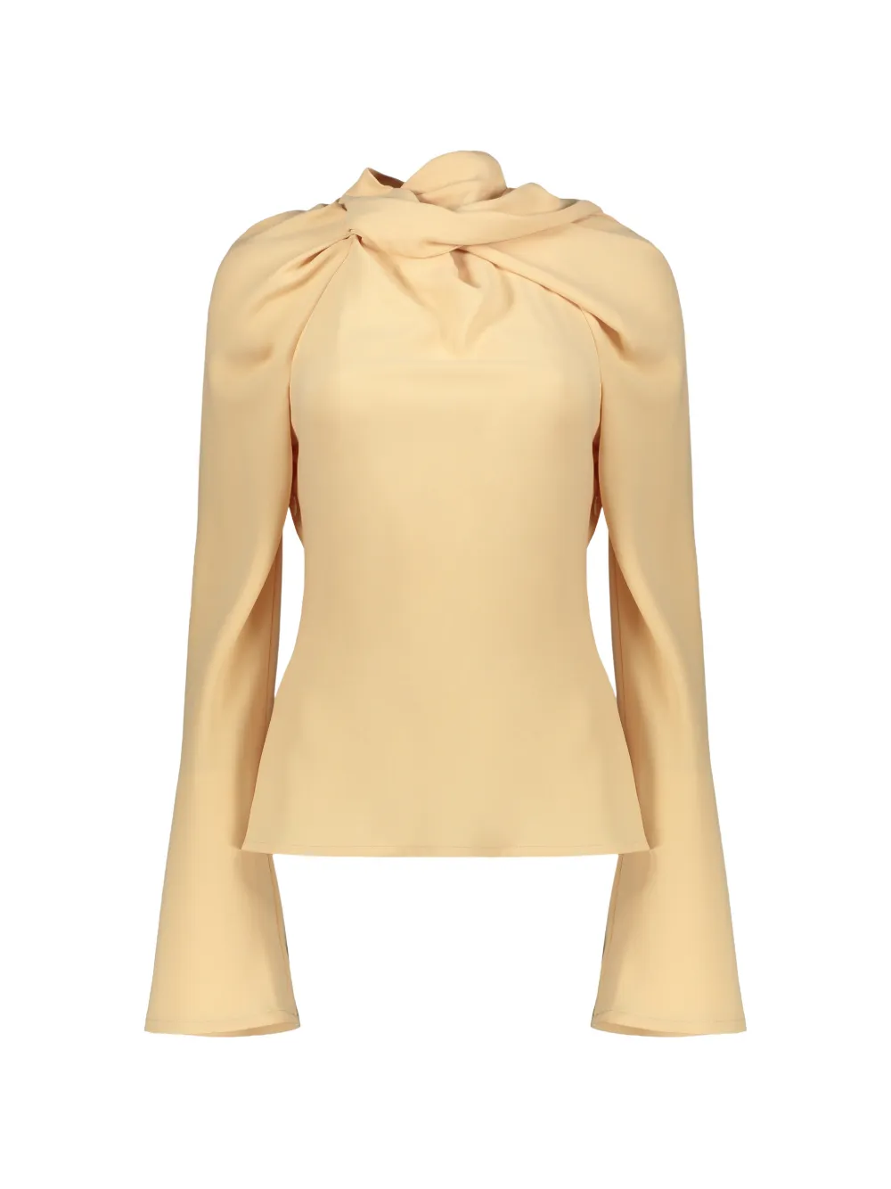 Ellery knotted-neck flared-sleeve top - Toni neutri