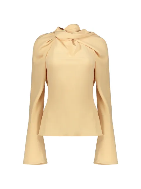 Ellery knotted-neck flared-sleeve top