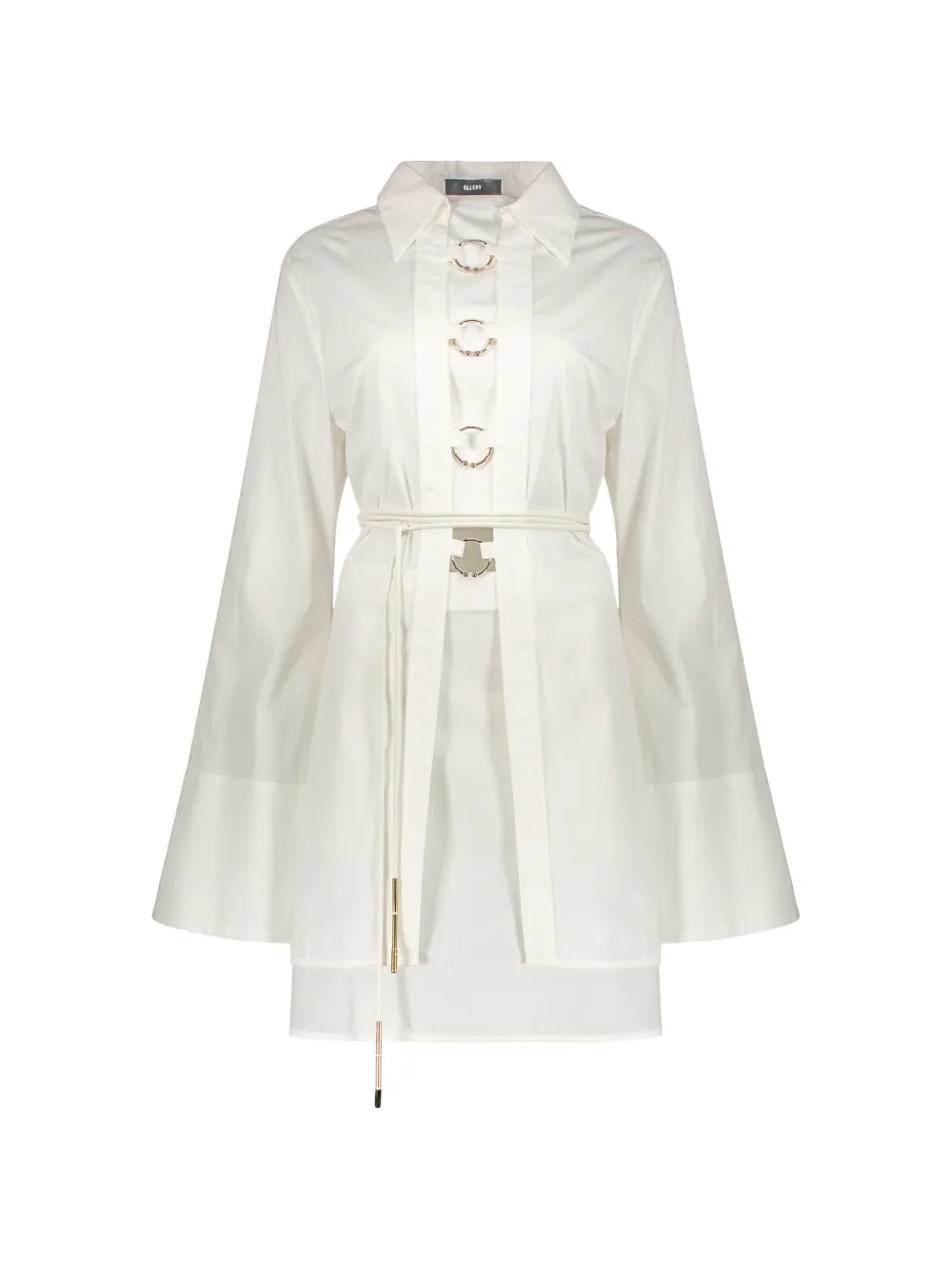 Ellery metal-detail wide-sleeve shirt mini dress - Bianco