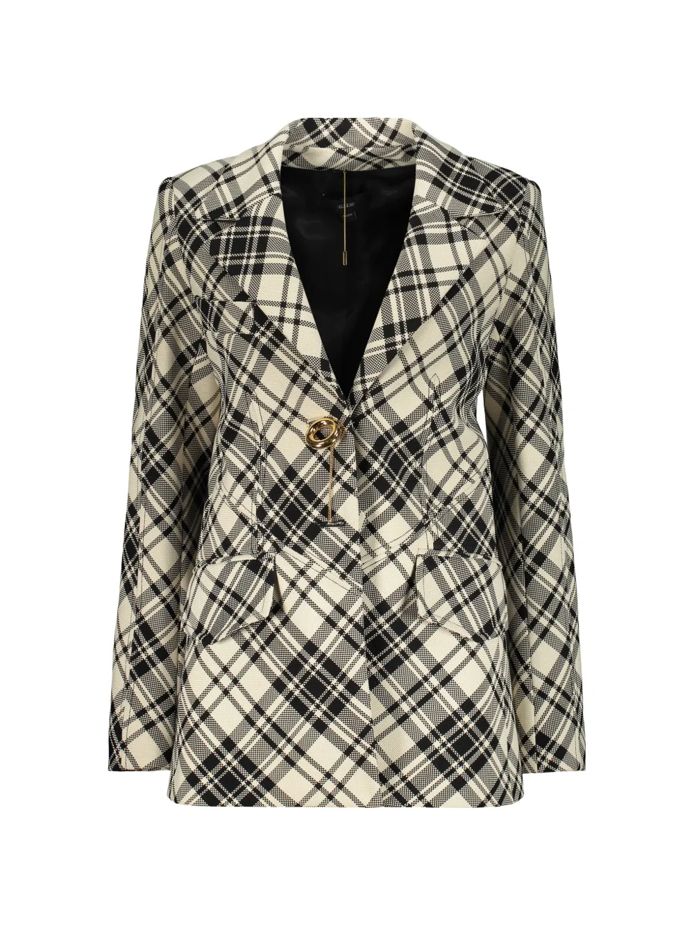 Ellery check-pattern jewel-button jacket - Nero