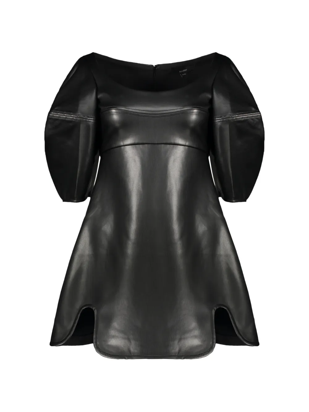 Ellery puff-sleeve flared mini dress - Black