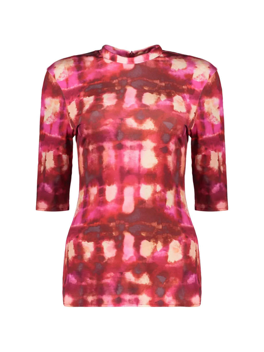 Ellery abstract-print three-quarter sleeve top - Rosso