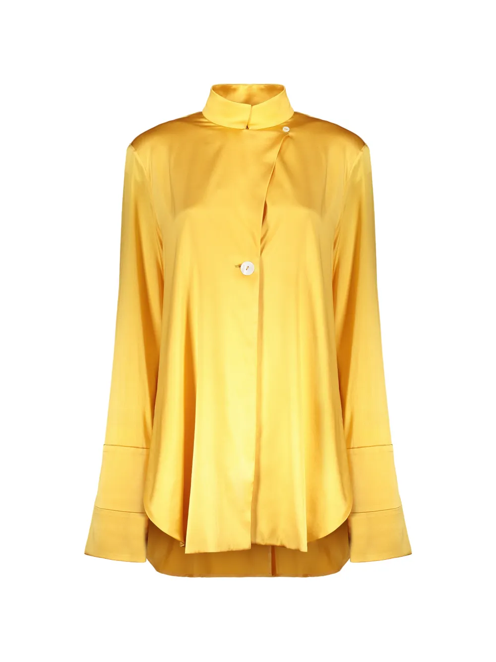 Ellery asymmetric-fastening long-sleeves shirt - Giallo