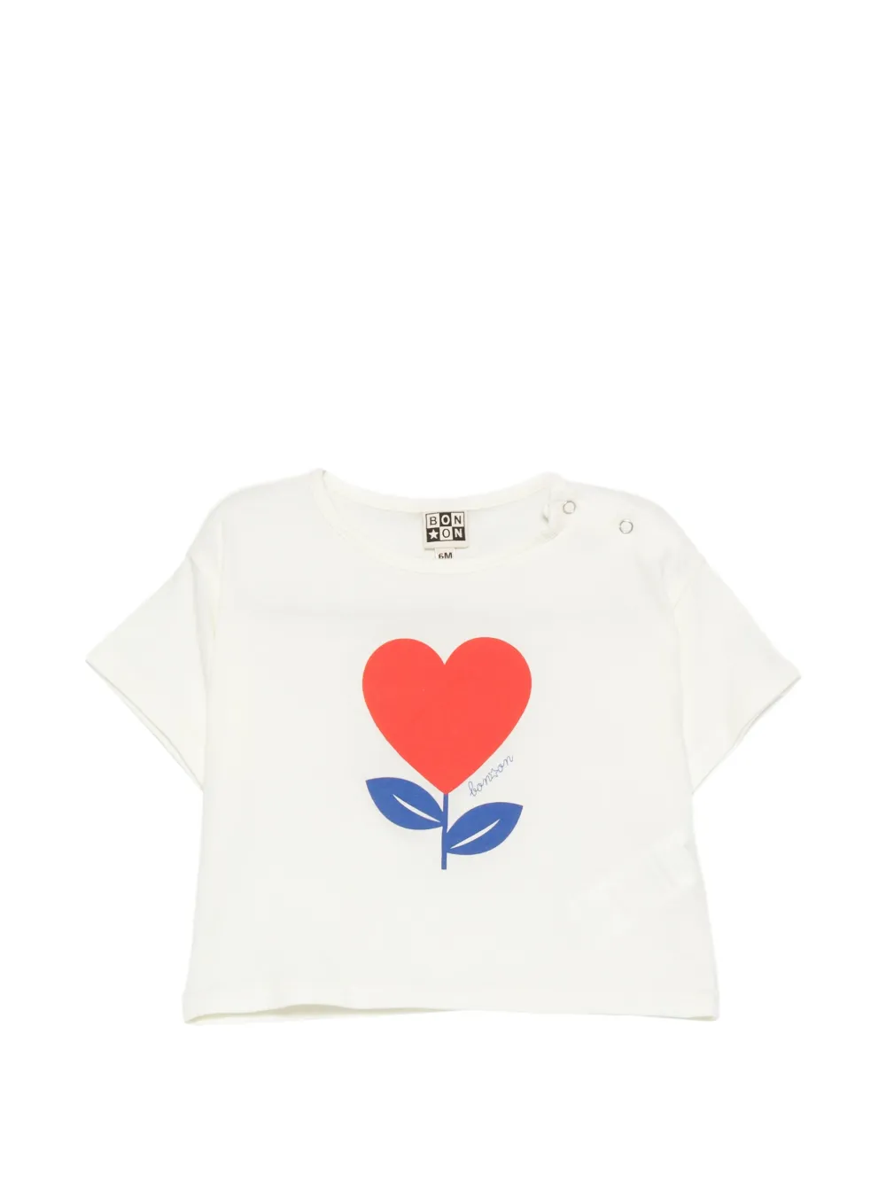 Bonton heart-print T-shirt - Toni neutri