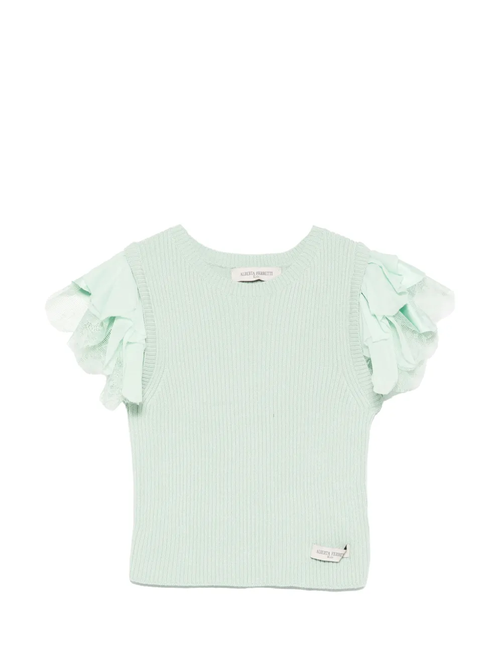 Alberta Ferretti Kids ribbed-knit T-shirt - Verde