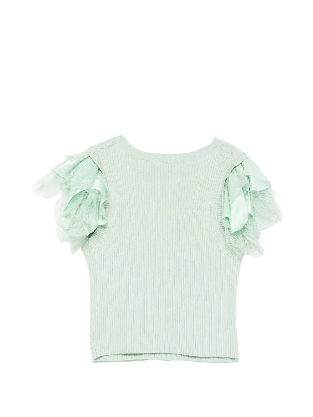 Alberta Ferretti Kids Ribgebreid T-shirt Groen