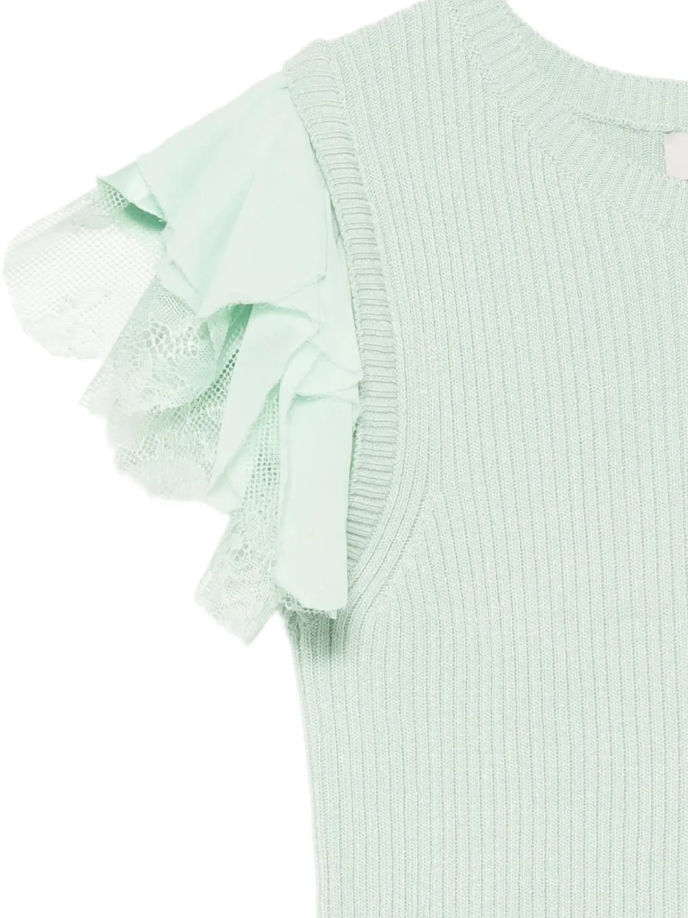 Alberta Ferretti Kids Ribgebreid T-shirt Groen