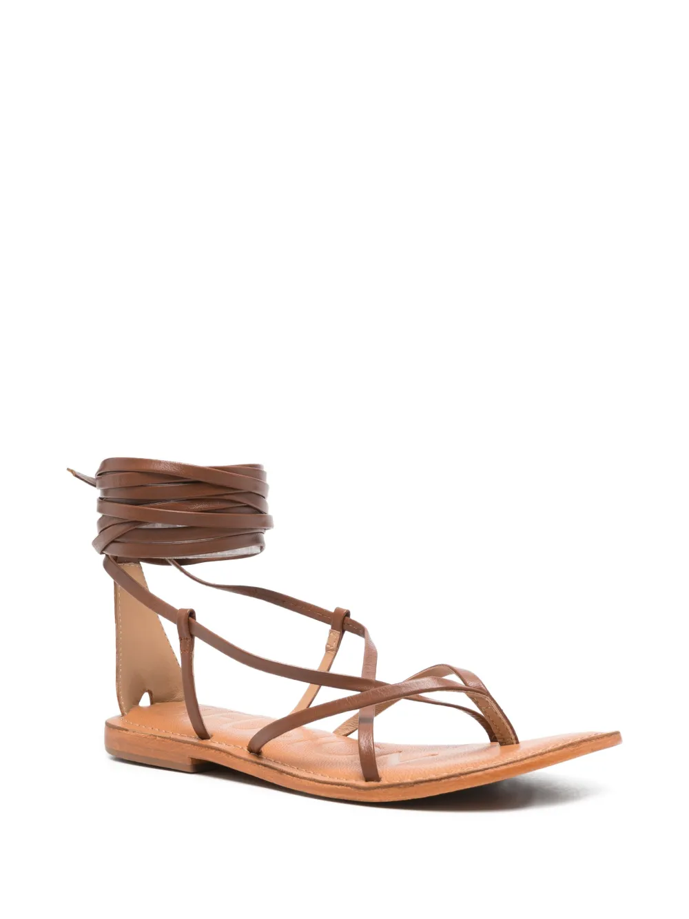 CORAL BLUE Sandalen met veters Bruin