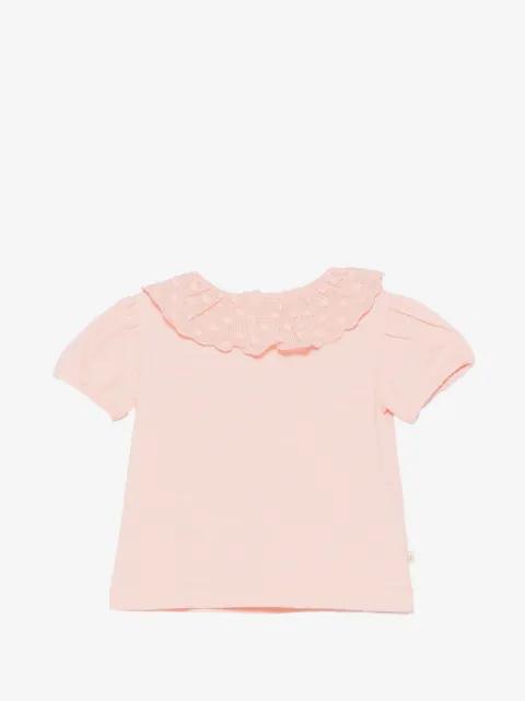 Bonton playera manga corta con volantes en el cuello