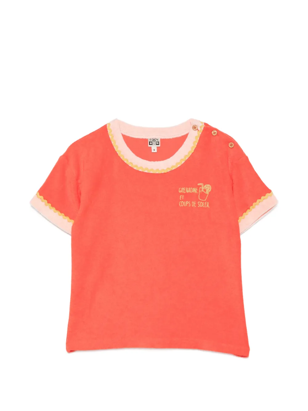 Bonton ric-rac trim T-shirt - Arancione
