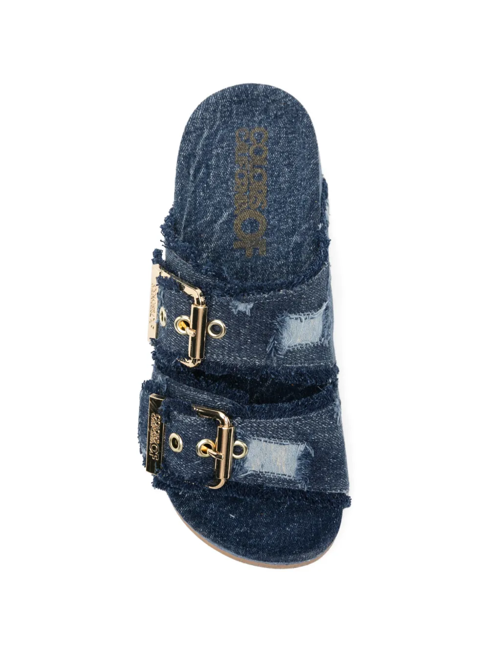 Colors Of California Gerafelde sandalen met gespsluiting Blauw