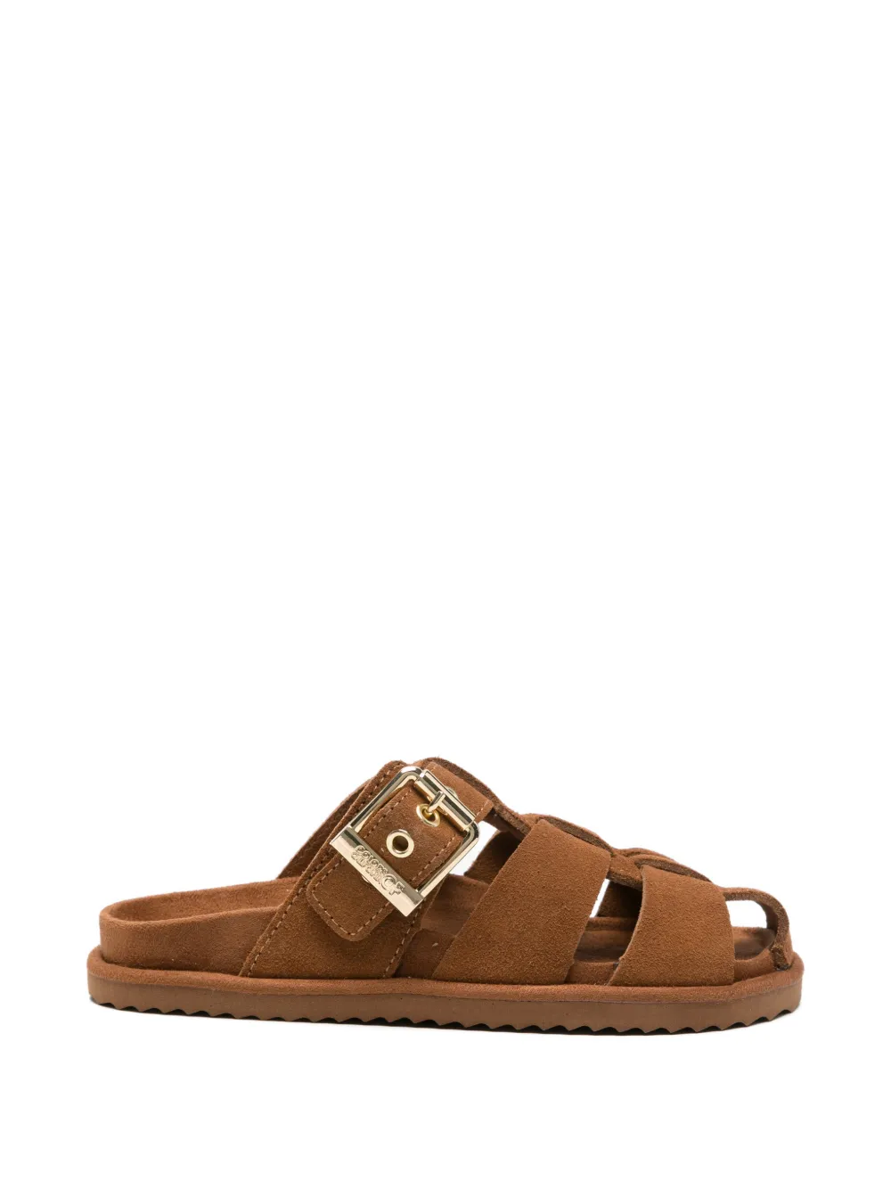 Colors Of California Gekooide suède sandalen met gespsluiting Bruin
