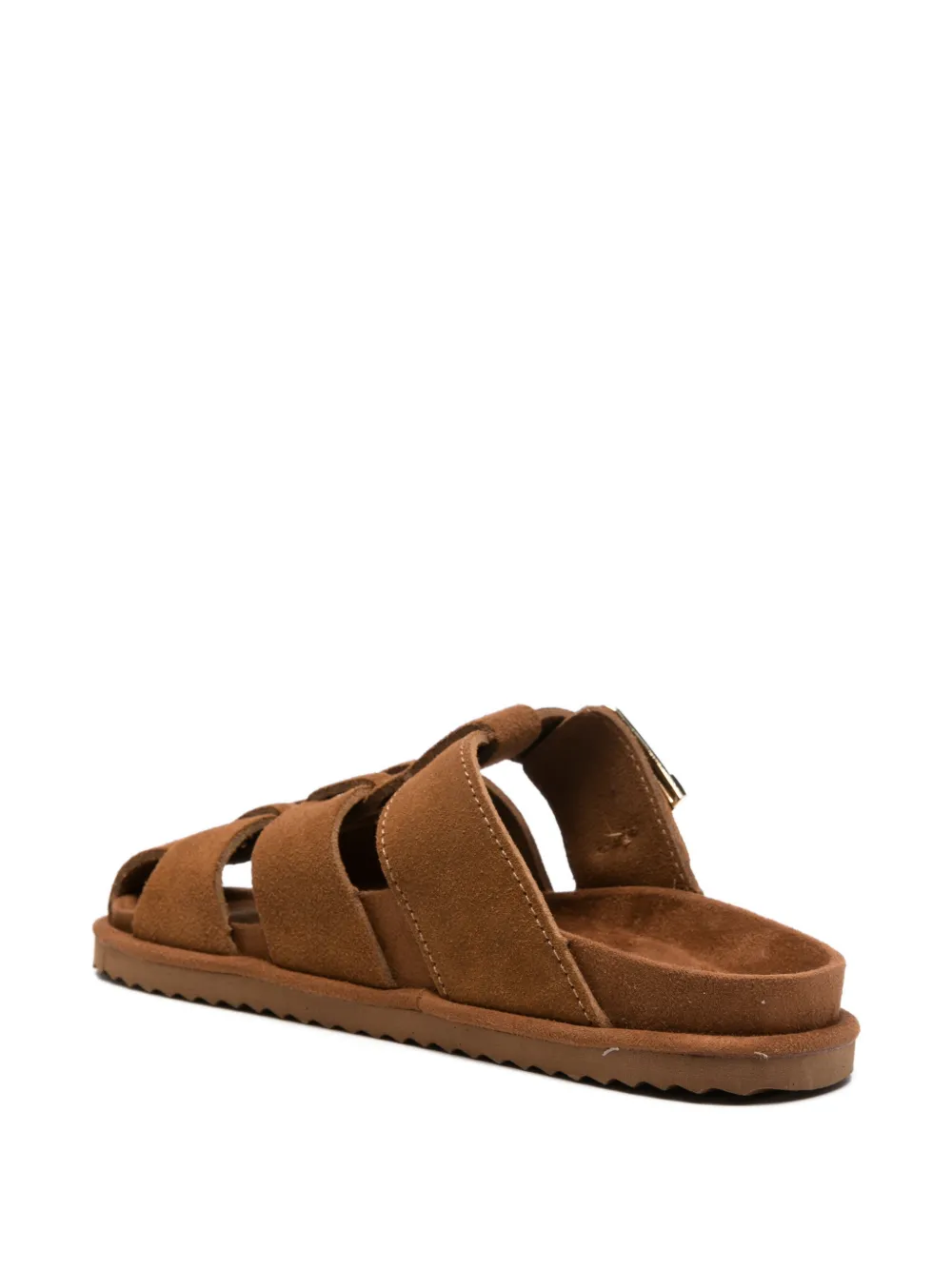 Colors Of California Gekooide suède sandalen met gespsluiting Bruin
