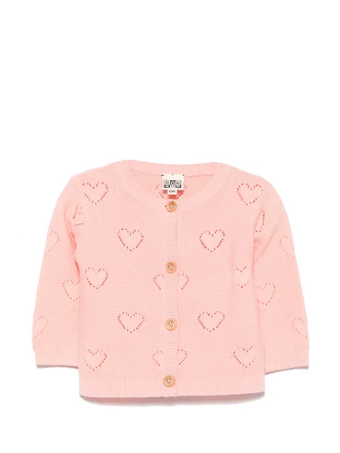 Bonton Lilet Coe heart-perforated cotton cardigan