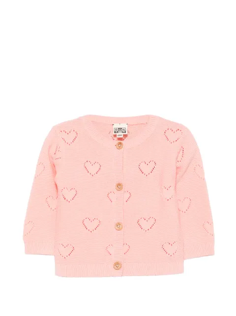 Bonton Lilet Coe heart-perforated cotton cardigan