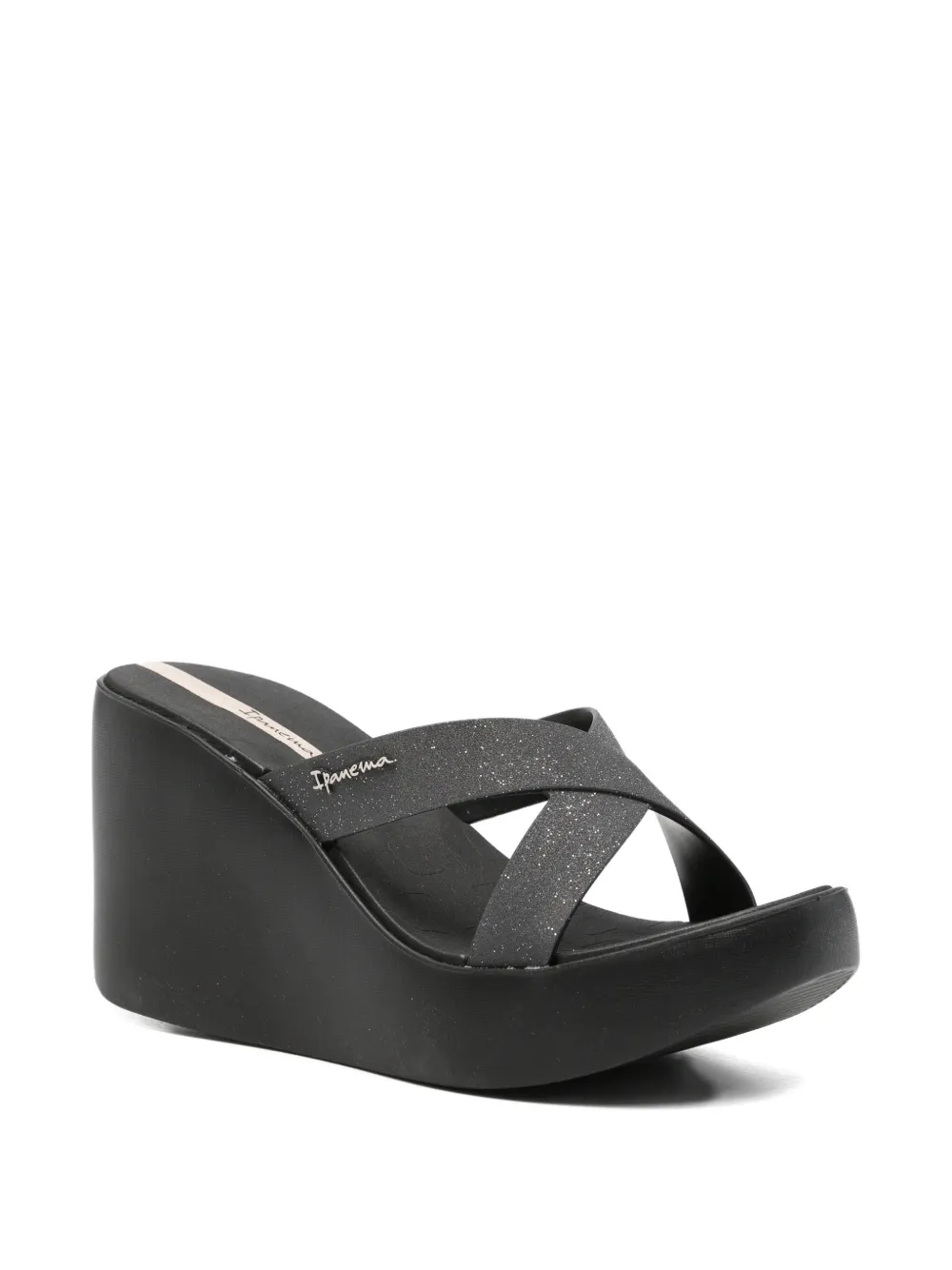 Ipanema High Fashion II sandalen met gekruiste bandjes en glitters Zwart