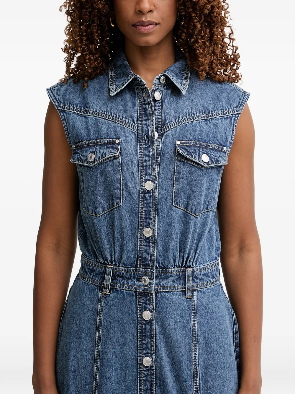 GUESS USA Denim maxi-jurk Blauw