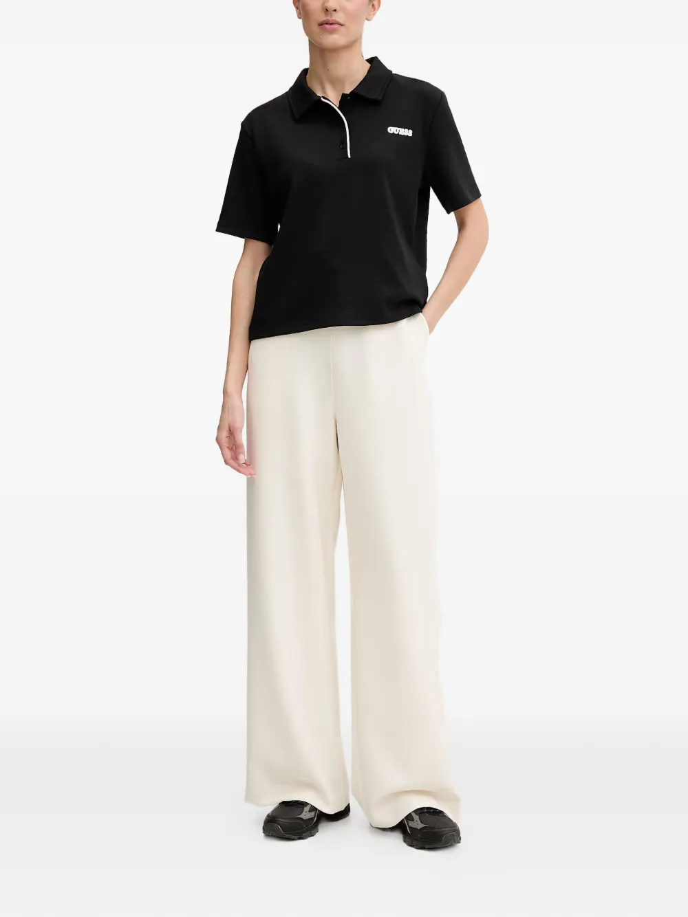 GUESS USA Polotop met logopatch Zwart