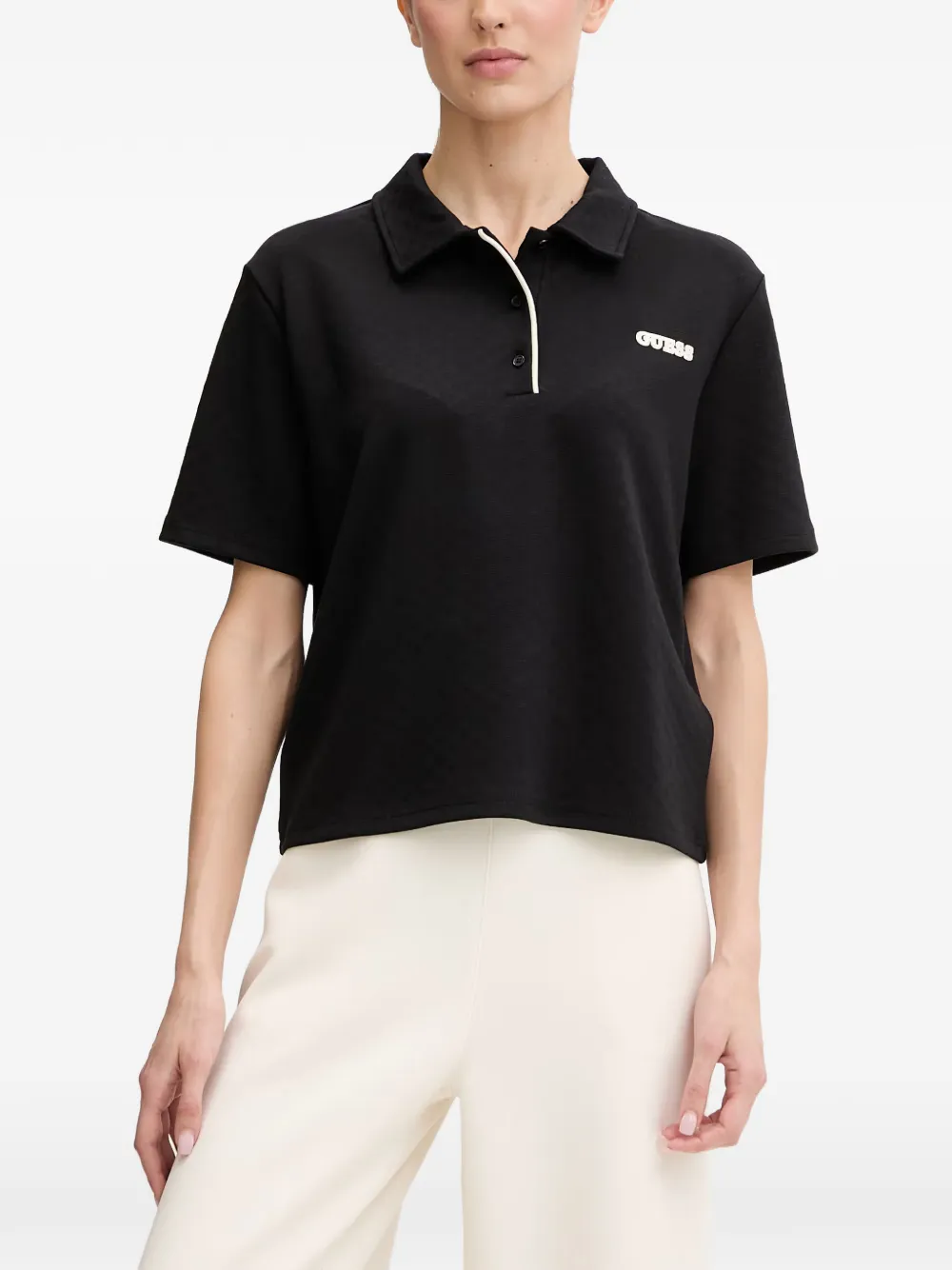 GUESS USA logo-patch polo top - Nero