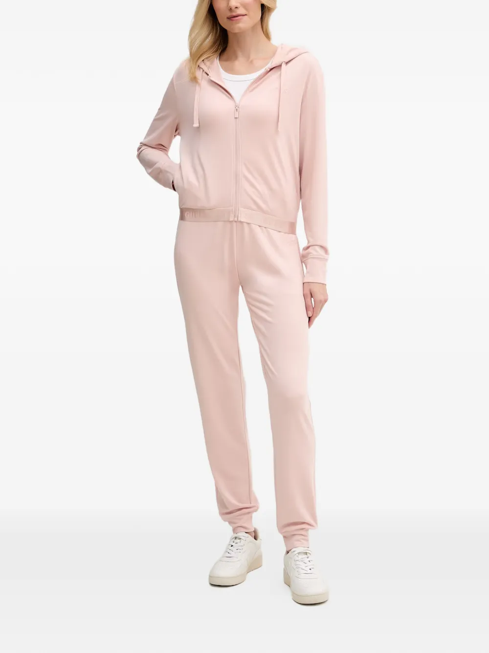 GUESS USA Hoodie met geborduurd logo Roze