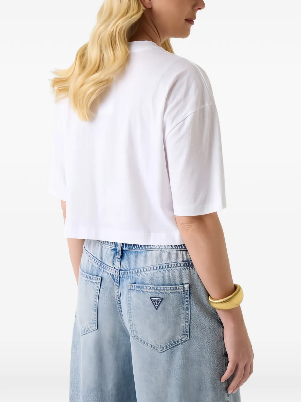 GUESS USA T-shirt verfraaid met stras Wit