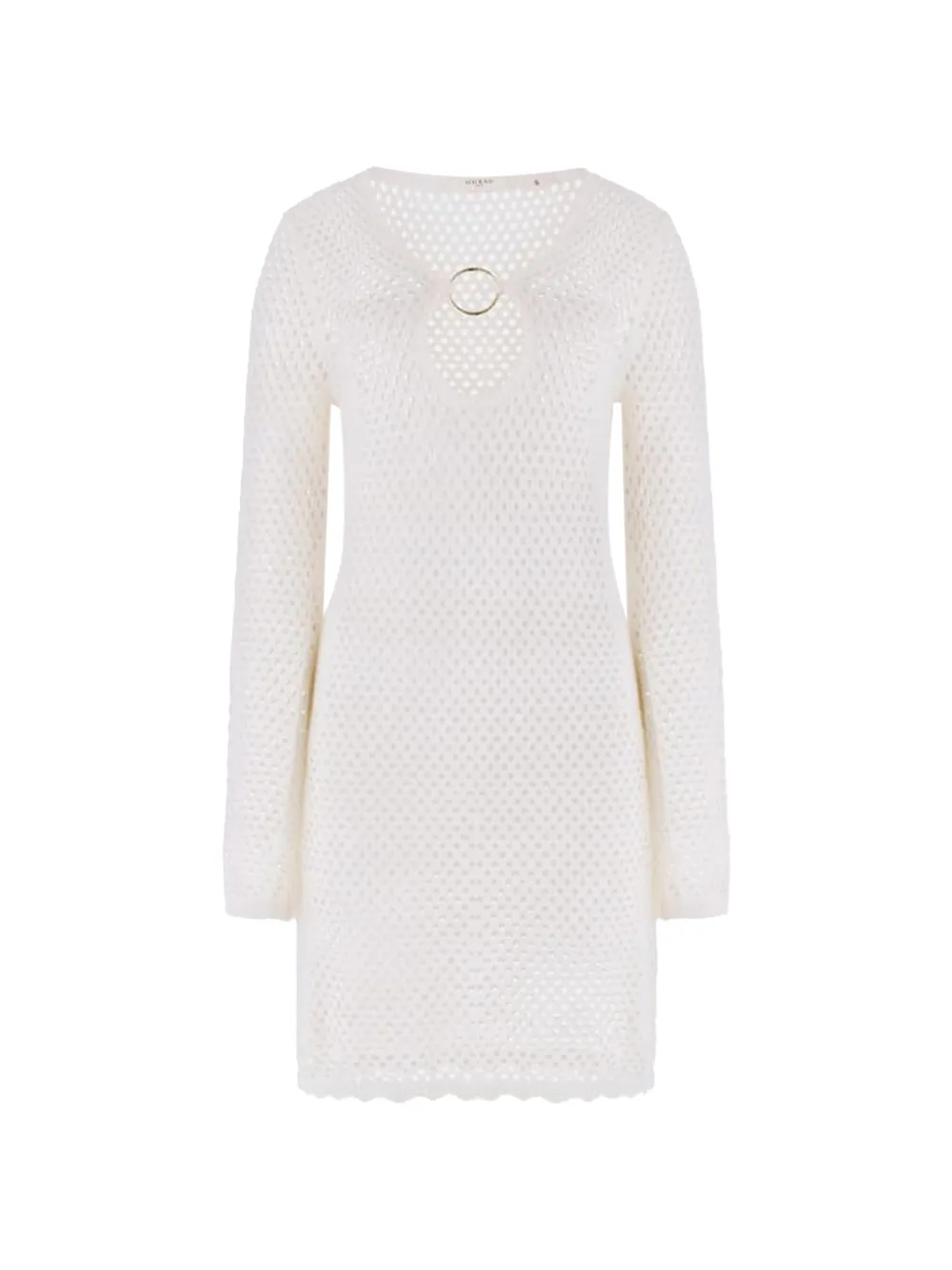 GUESS USA Luna opengebreide mini-jurk met ringdetail Wit