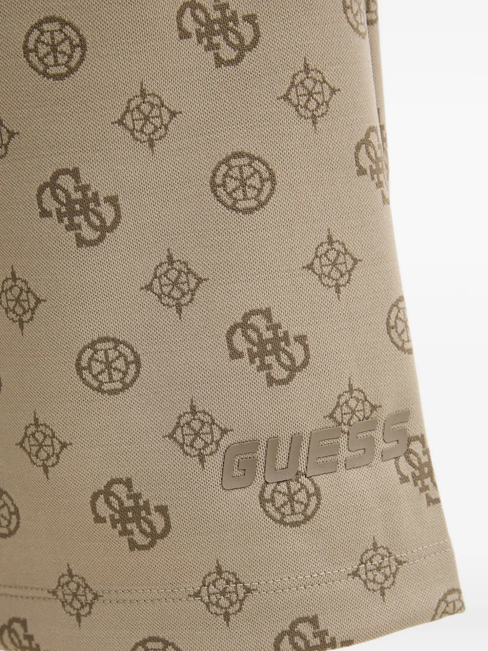 GUESS USA Shorts met monogramprint en trekkoord Beige