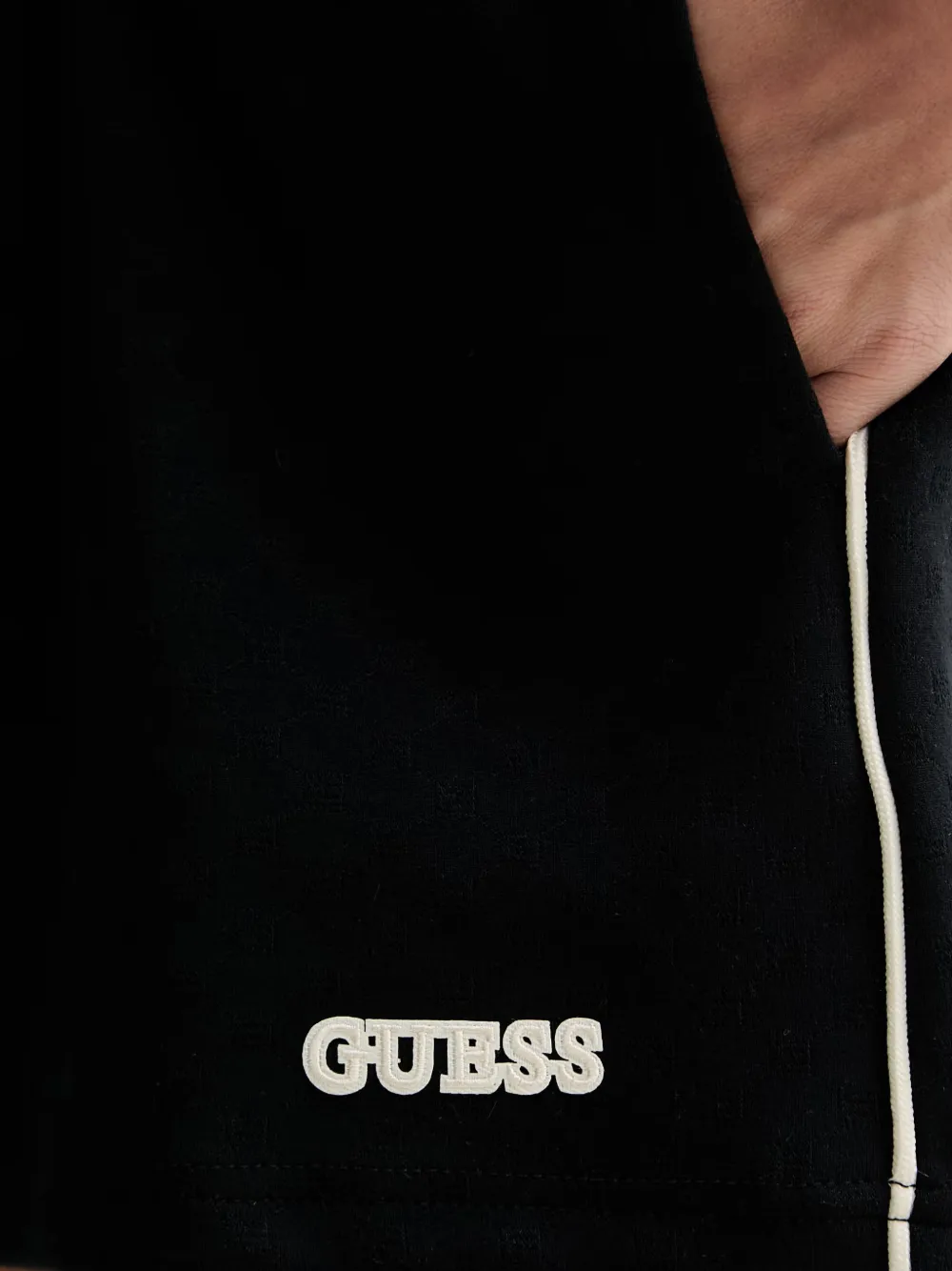 GUESS USA Shorts met logopatch Zwart