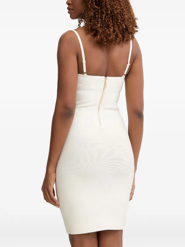 guess bodycon mini dress GUESS Brown Faux Leather Bodycon Mini Dress L Sweetheart Neckline Strappy Zipper