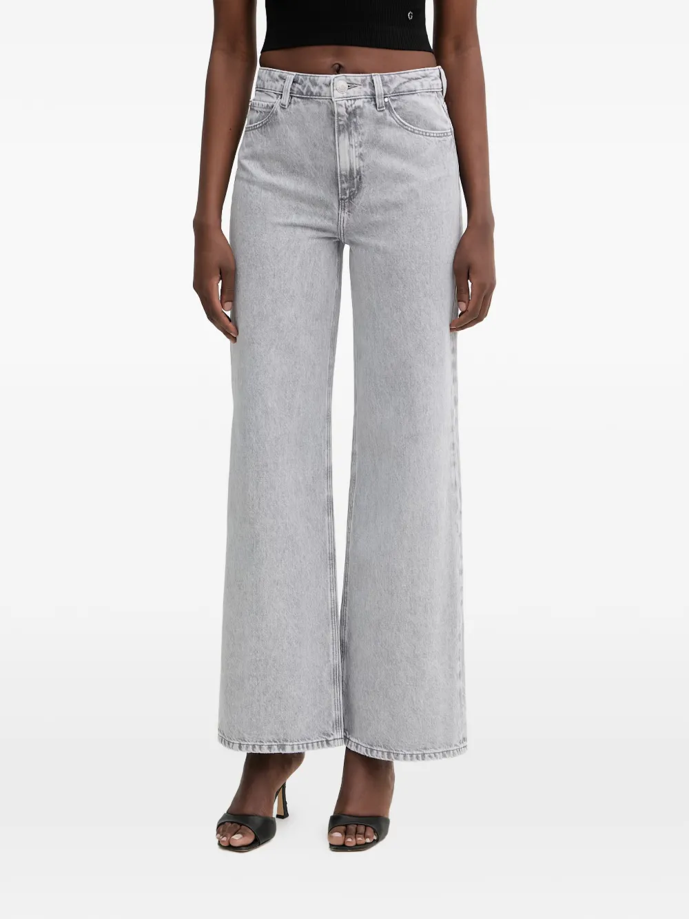 GUESS USA triangle-leg wide-leg jeans - Grigio