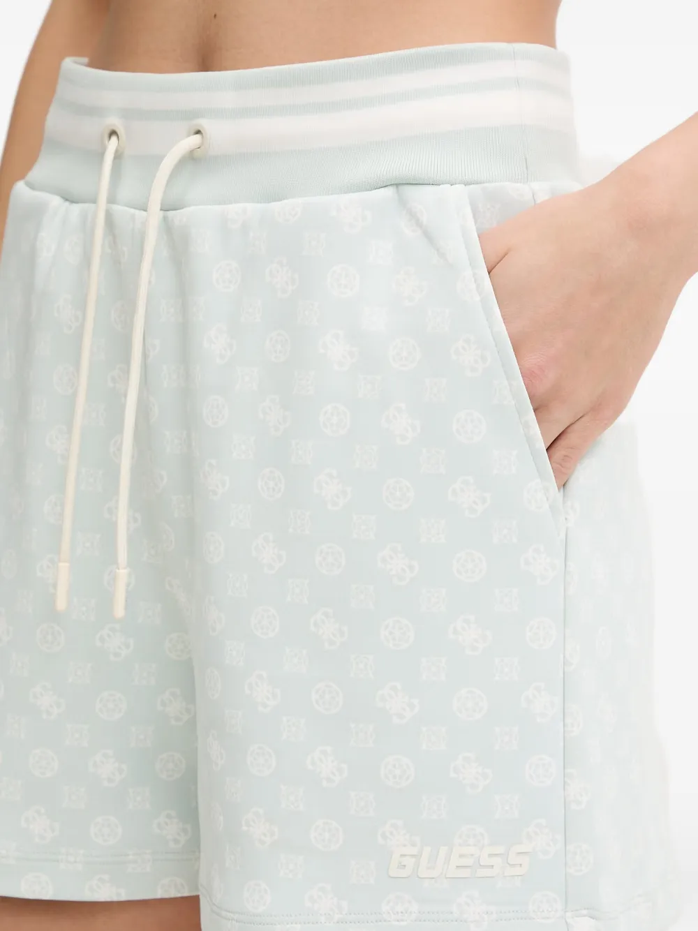 GUESS USA Shorts met logoprint Groen