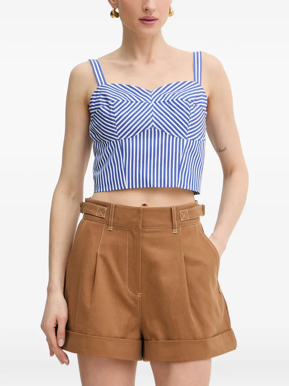 GUESS USA striped corset-style top - Blu