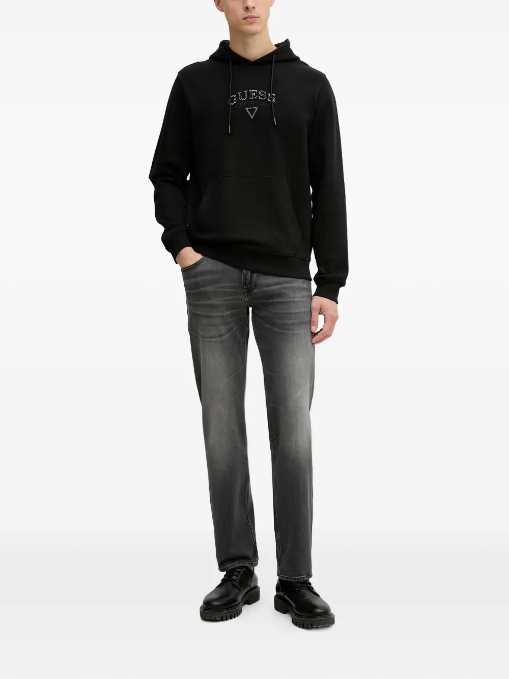 GUESS USA Hoodie met geborduurd logo Zwart
