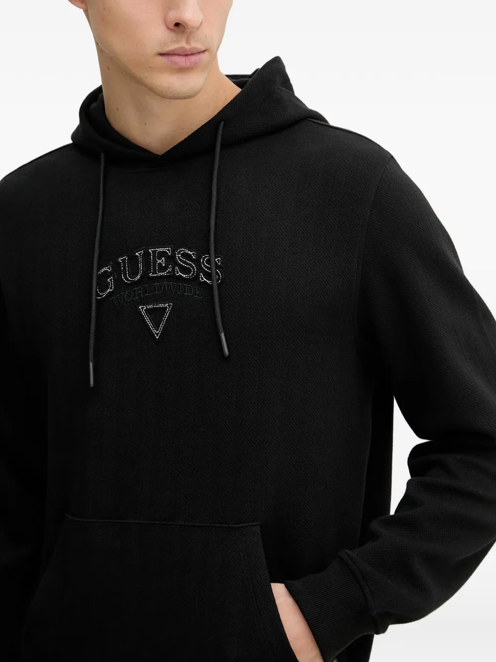 GUESS USA Hoodie met geborduurd logo Zwart
