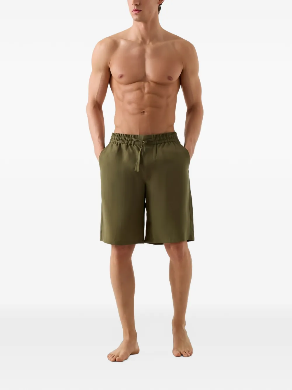 GUESS USA Shorts met trekkoordtaille Groen