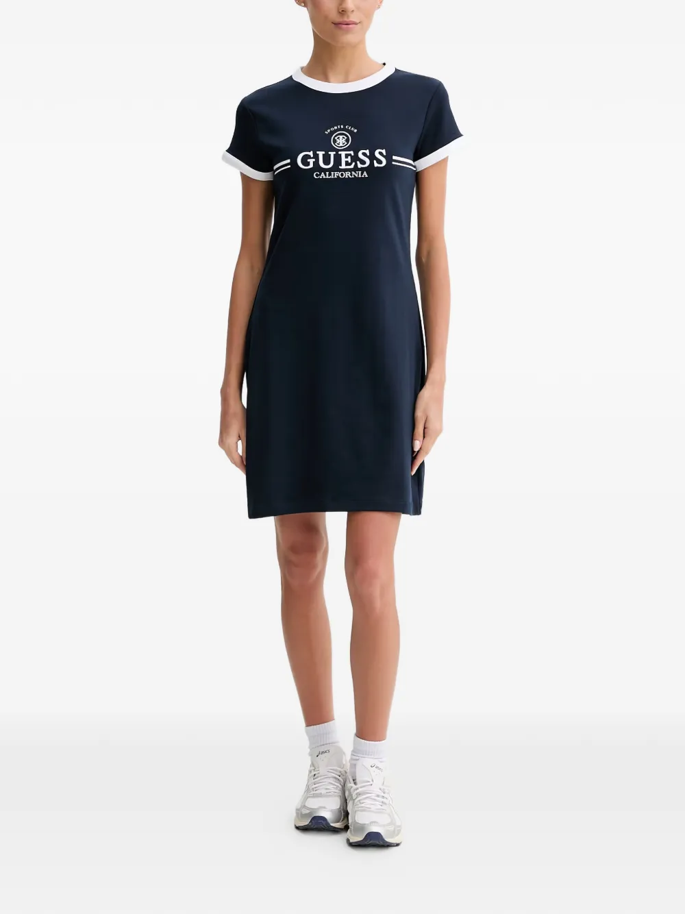 GUESS USA logo-embroidered mini dress - Blu