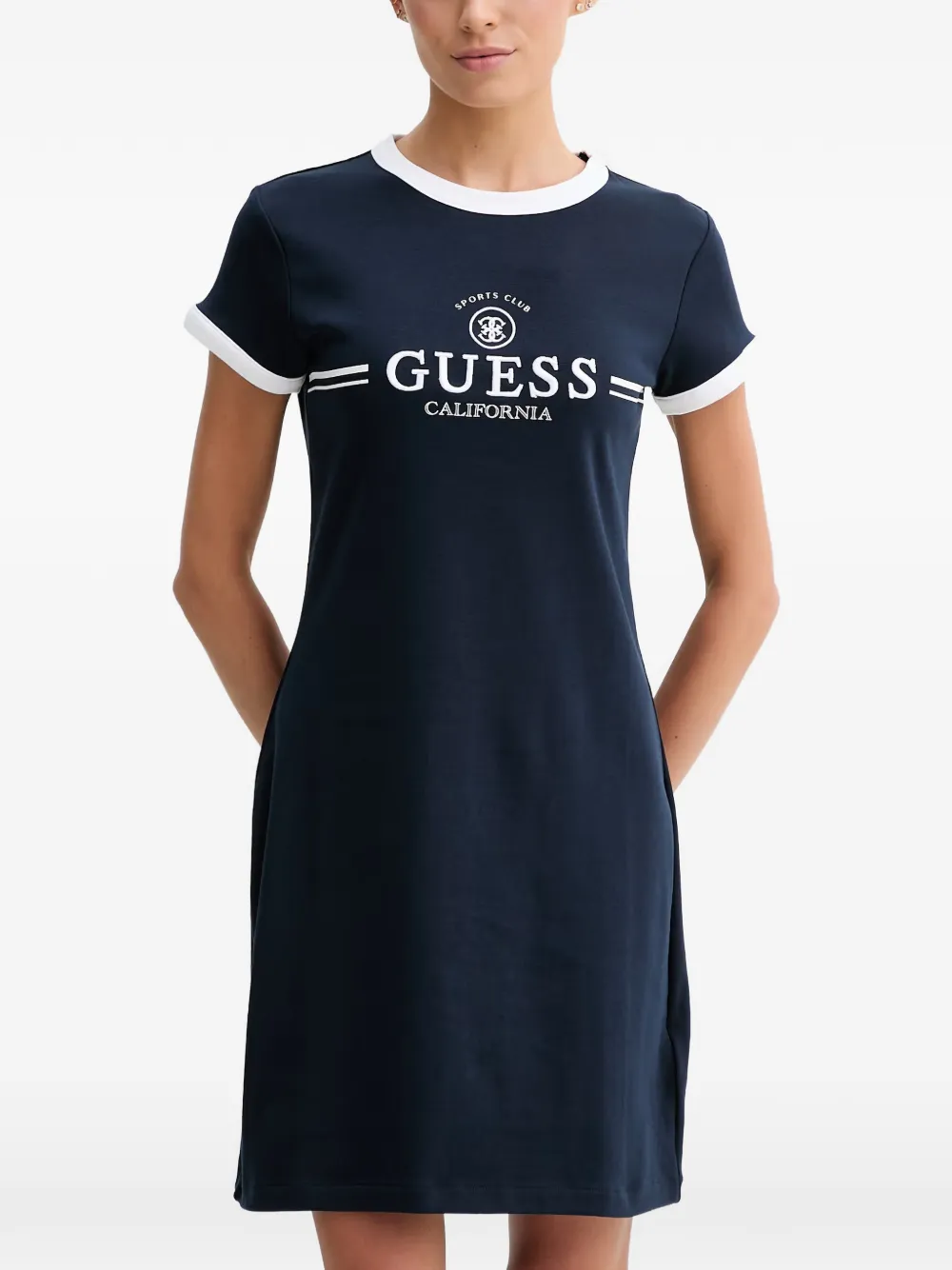 GUESS USA Mini-jurk met geborduurd logo Blauw