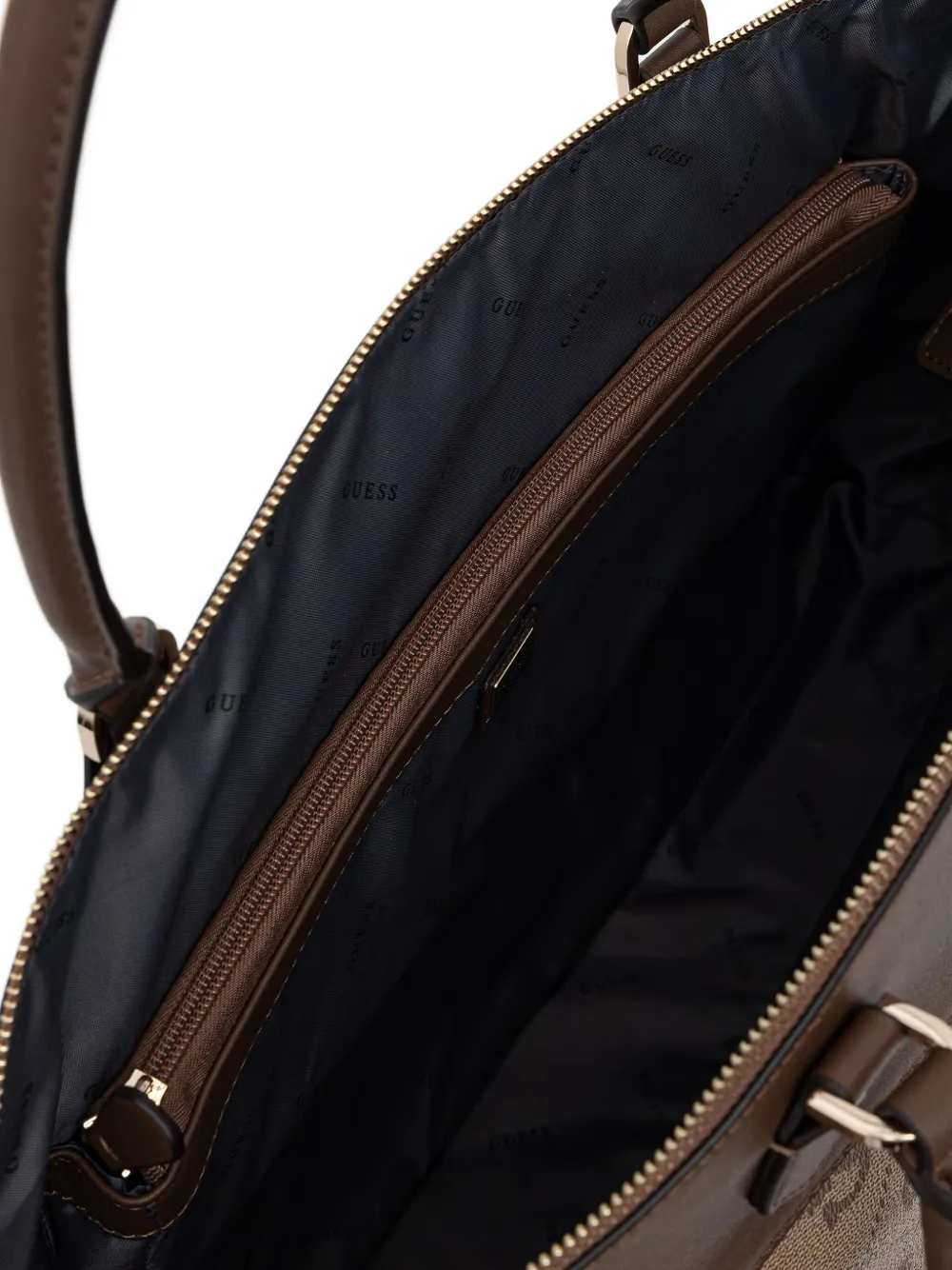 GUESS USA Berta 4G shopper met logoplakkaat en monogramprint Bruin