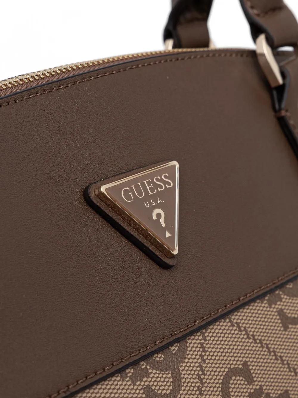 GUESS USA Berta 4G shopper met logoplakkaat en monogramprint Bruin
