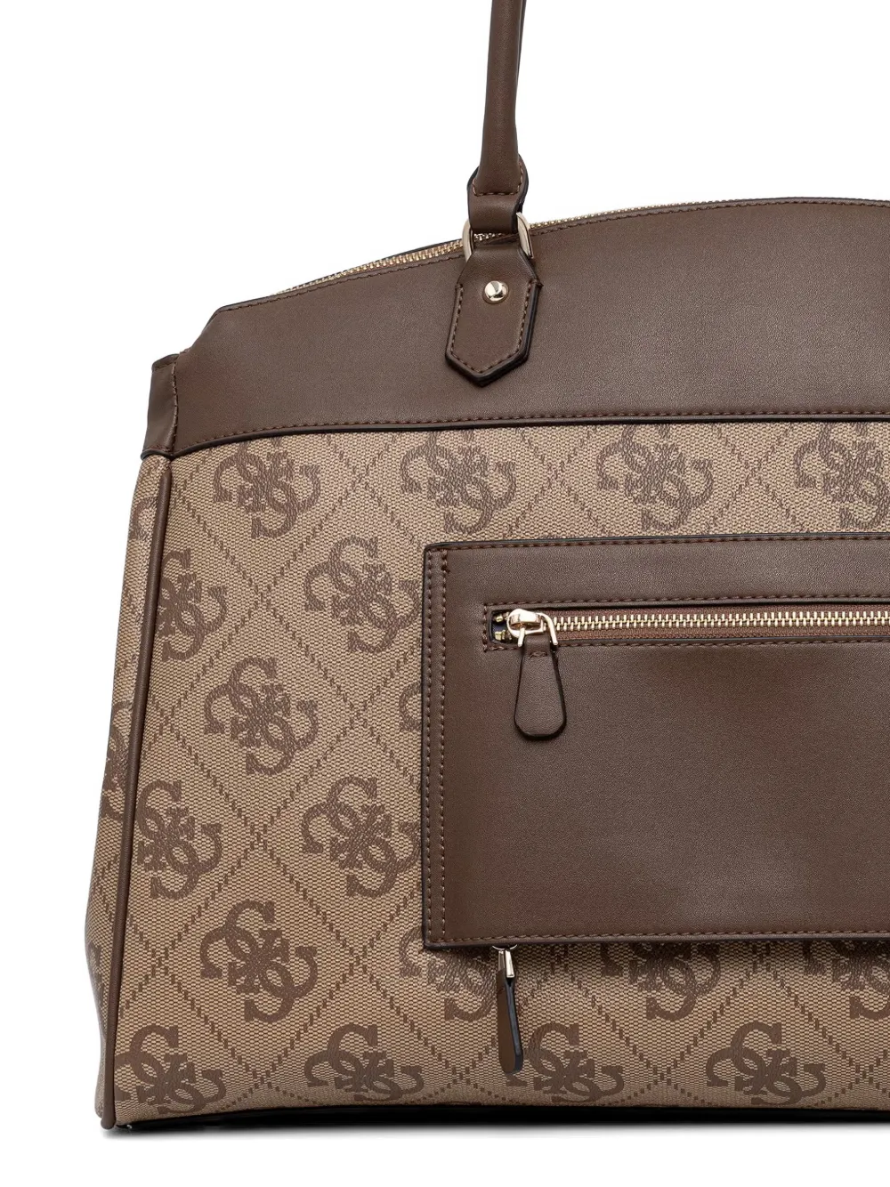 GUESS USA Berta 4G shopper met logoplakkaat en monogramprint Bruin