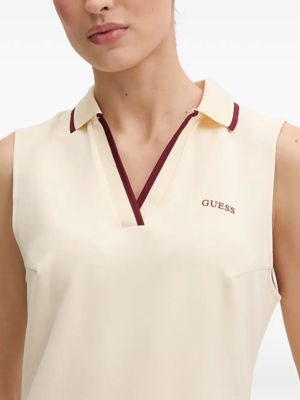 GUESS USA Mouwloze mini-jurk met contrasterende afwerking Beige