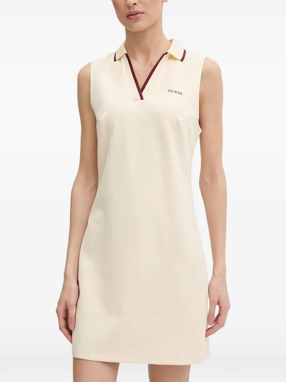 GUESS USA Mouwloze mini-jurk met contrasterende afwerking Beige