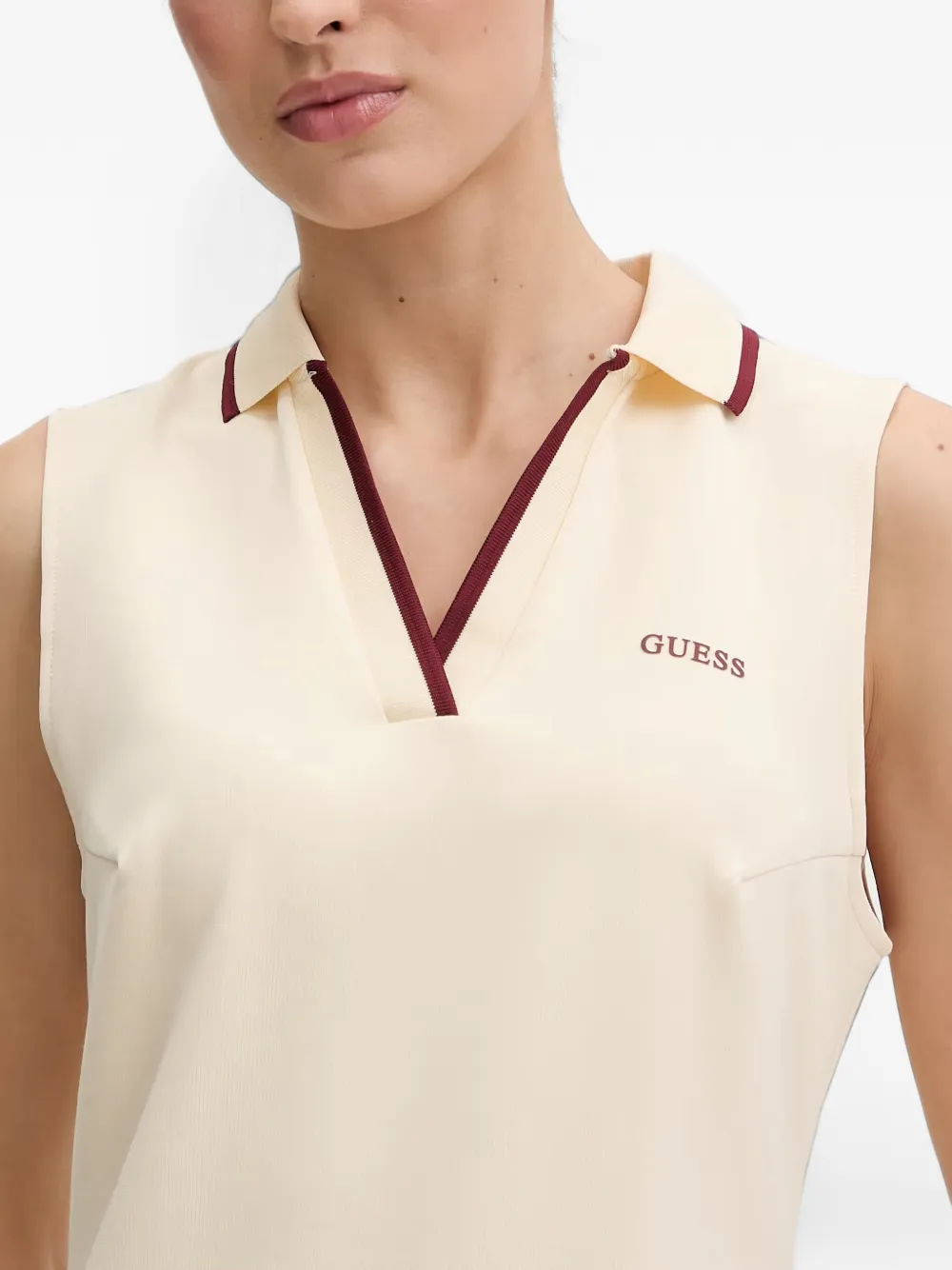 GUESS USA Mouwloze mini-jurk met contrasterende afwerking Beige