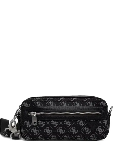 GUESS USA monogram-print logo-plaque messenger bag