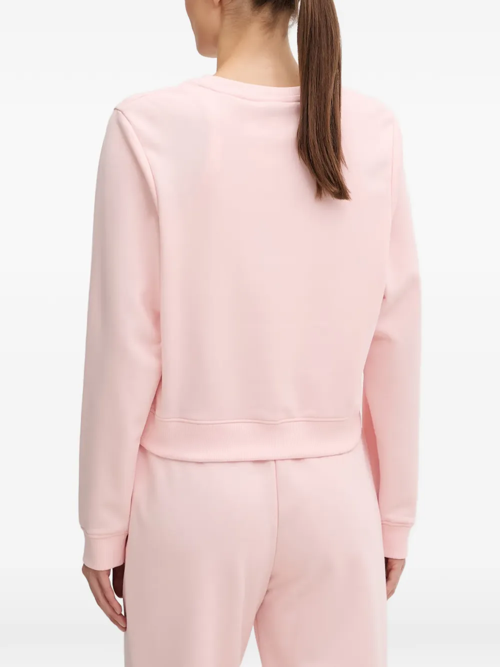GUESS USA Silvy sweater met logo van stras Roze